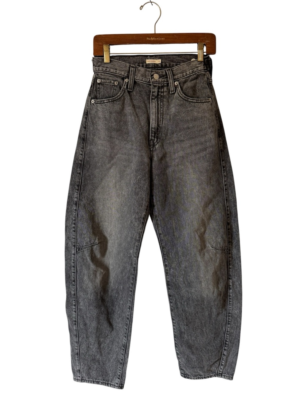 Levi's Cinch Barrel Jeans Past Lives Faded Black High Rise Womens 26 - Picture 2 of 9